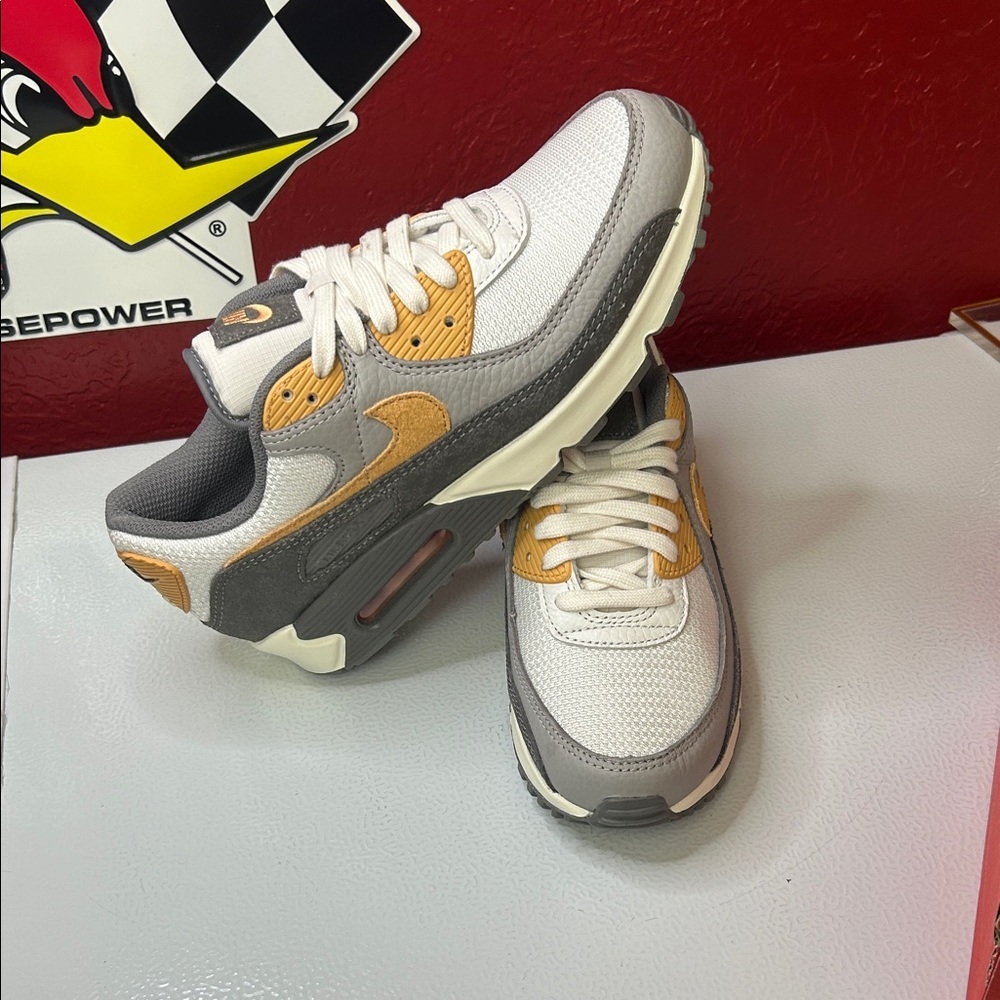 Nike Air Max Sneakers in White and Tan